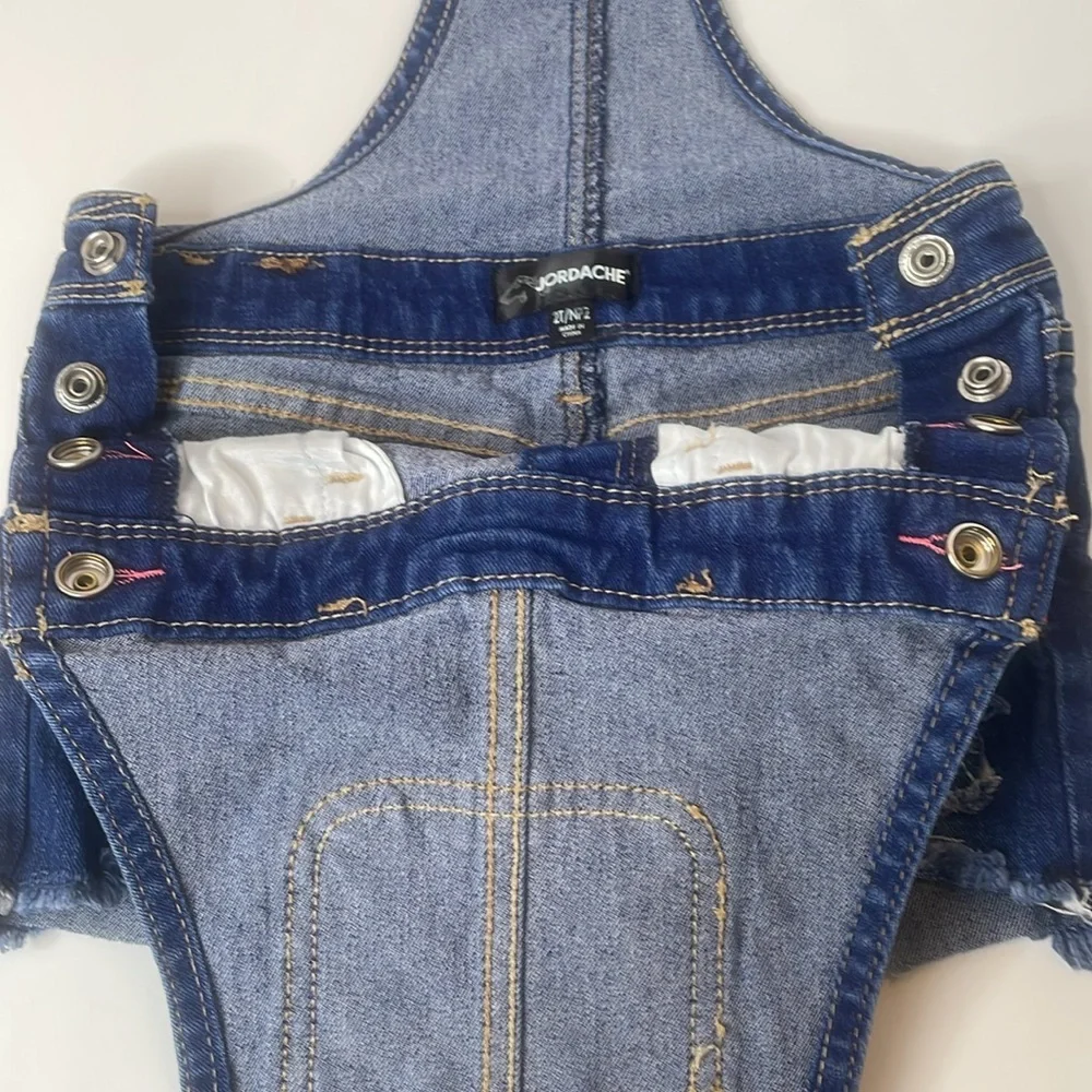 Jordache Shorts Overalls Embroidery Blue Denim Toddler’s Overalls Shorts